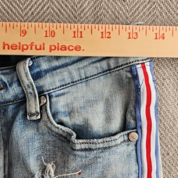 Trinity Kays Jeans Men's Size 28 (28x32) Kulture Stripes Paint Distressed Blue - Picture 15 of 16